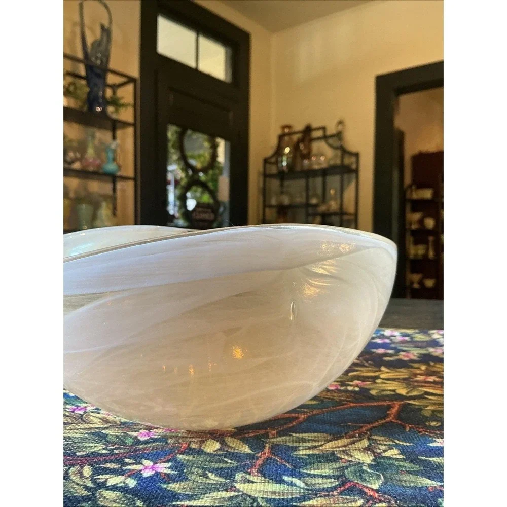 VTG Murano Venezia Beige Gold Opalescent Glass 8.75